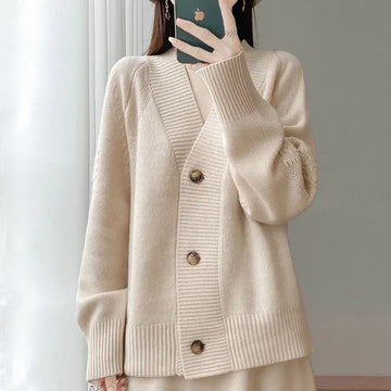 Aurelia | Oversized Wool Knit Open Cardigan