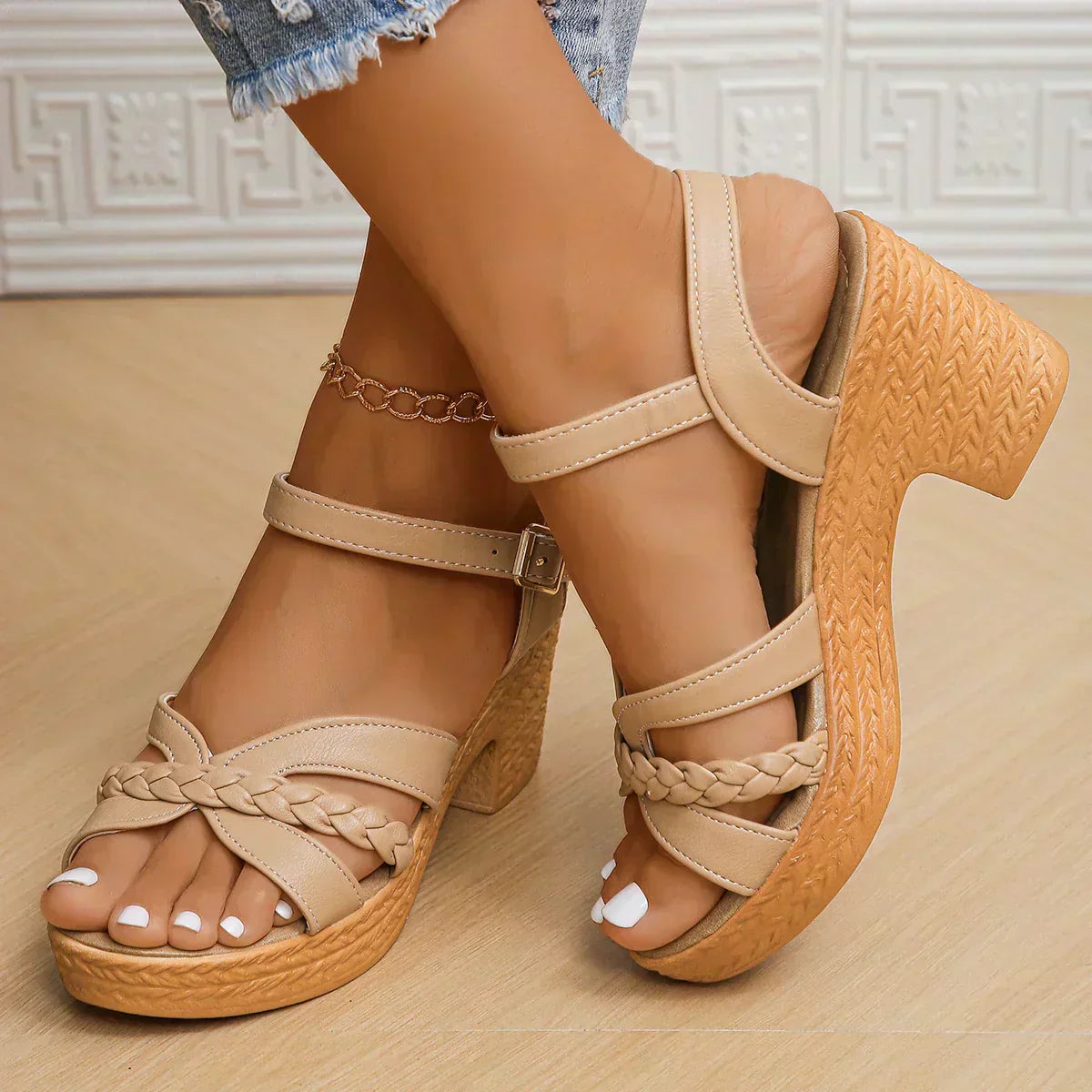 Melodie | Braided Strap Platform Sandals