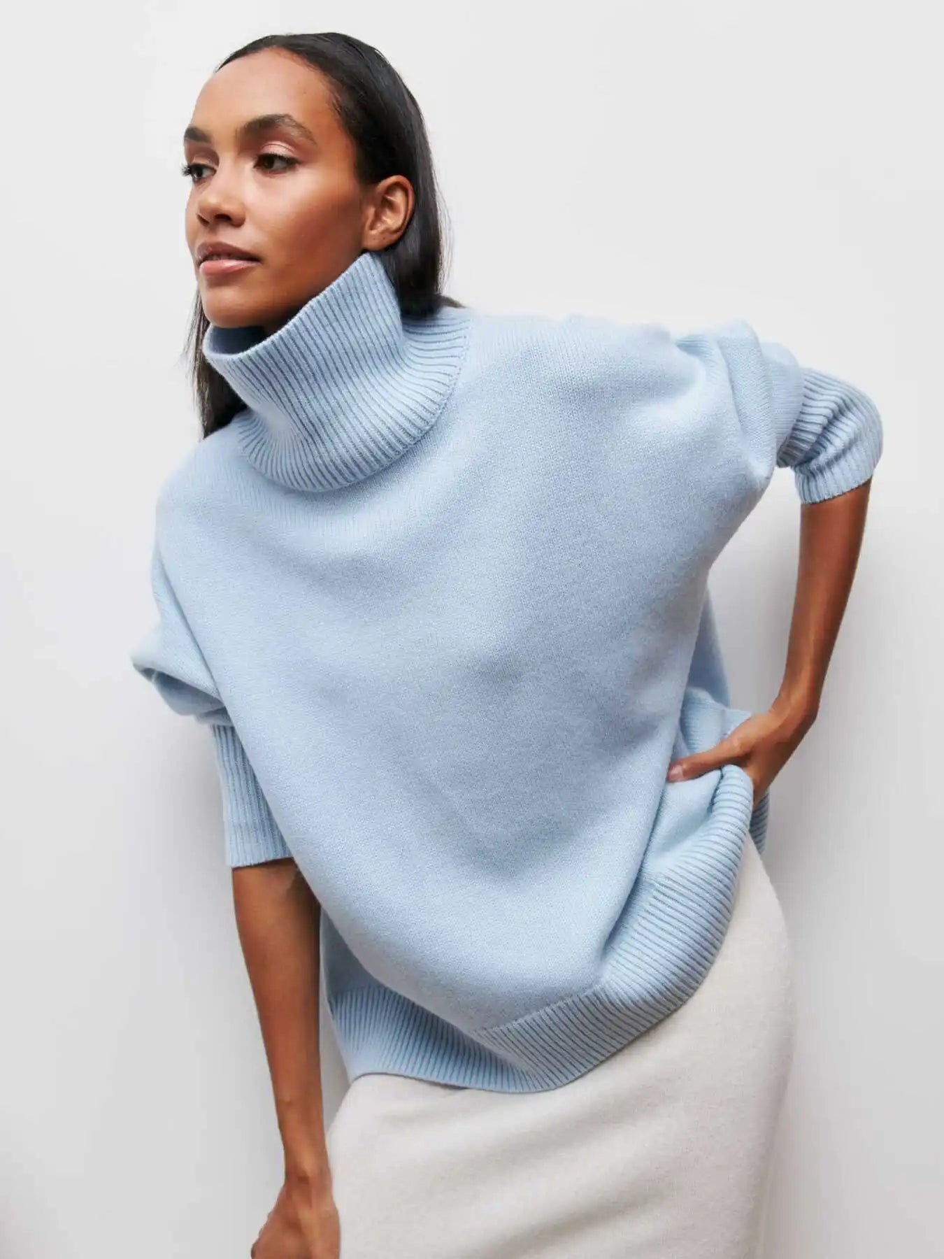Eden | Elegant Oversized Turtleneck Knit Sweater