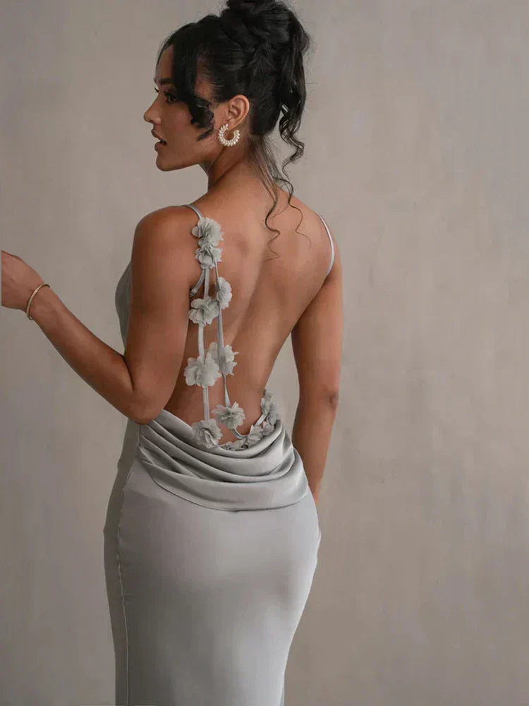 Pauline | Elegant Sultry Backless Maxi Dress