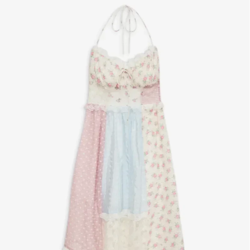 Cyrille | Elegant Strappy Patchwork Maxi Dress