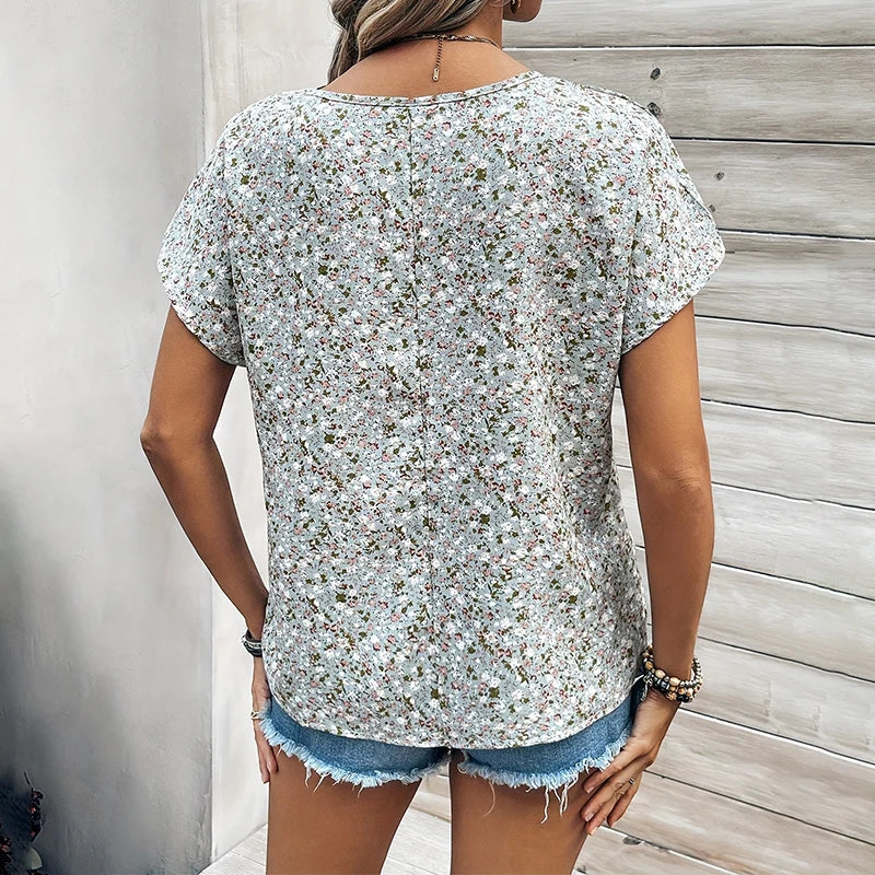 Sky | Subtle Flower Top