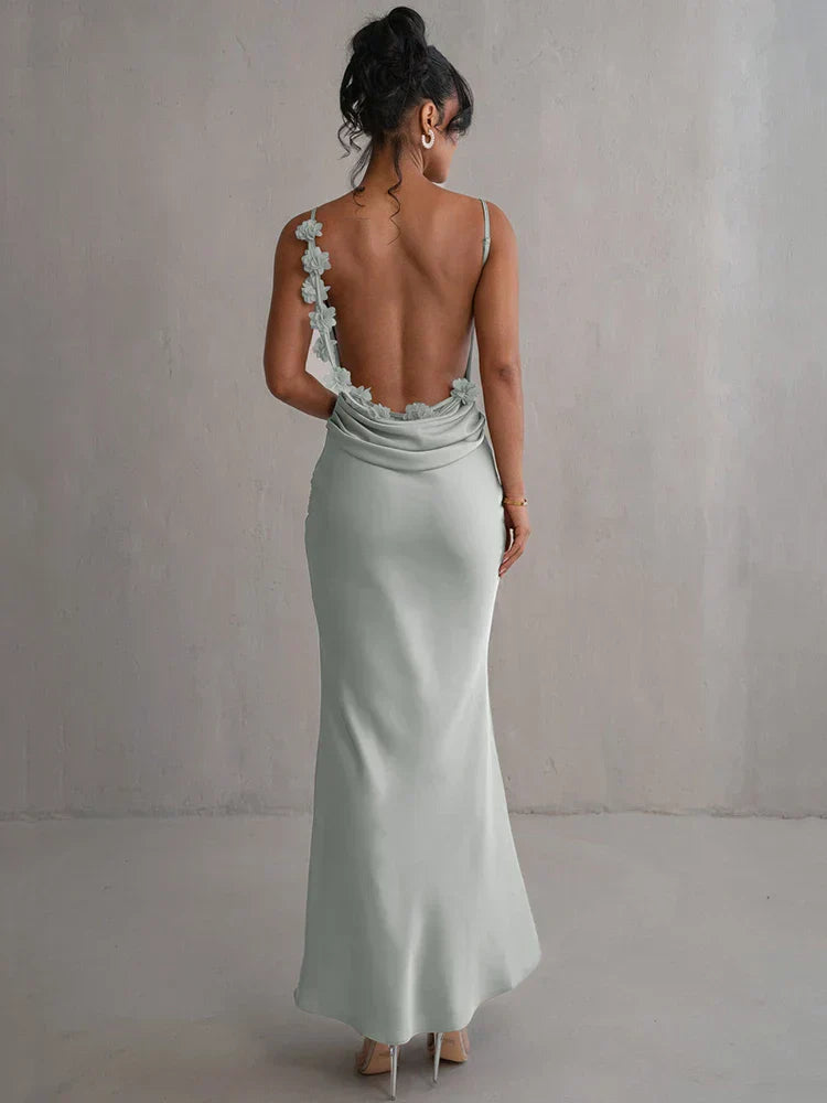 Pauline | Elegant Sultry Backless Maxi Dress