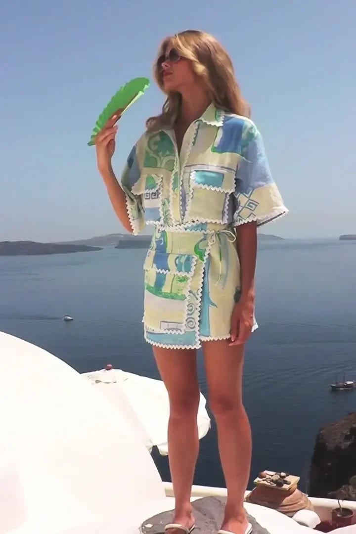 Sophia | Chic Vintage Tops and Mini Skirts Set