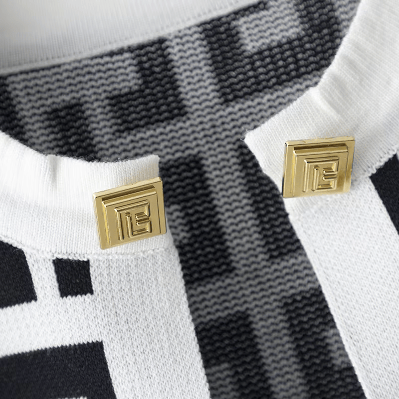 Avery | Chic Retro Maze Plaid O-Collar 3-Piece Suit