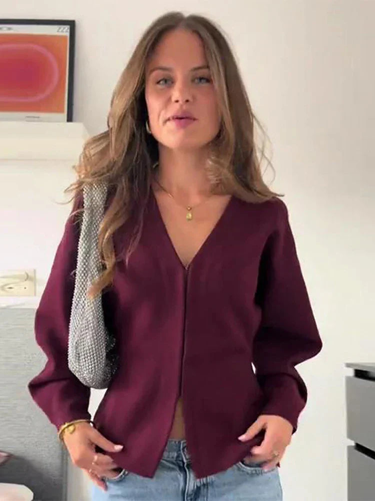 Peyton | V-neck Long Sleeve Casual 2-Piece Set