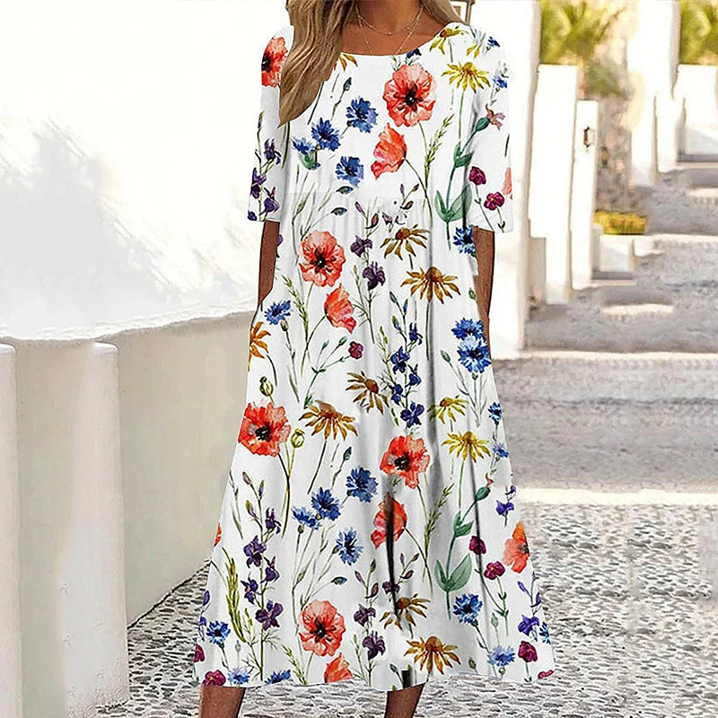 Emilia | Floral Dress With Tummy Coverage