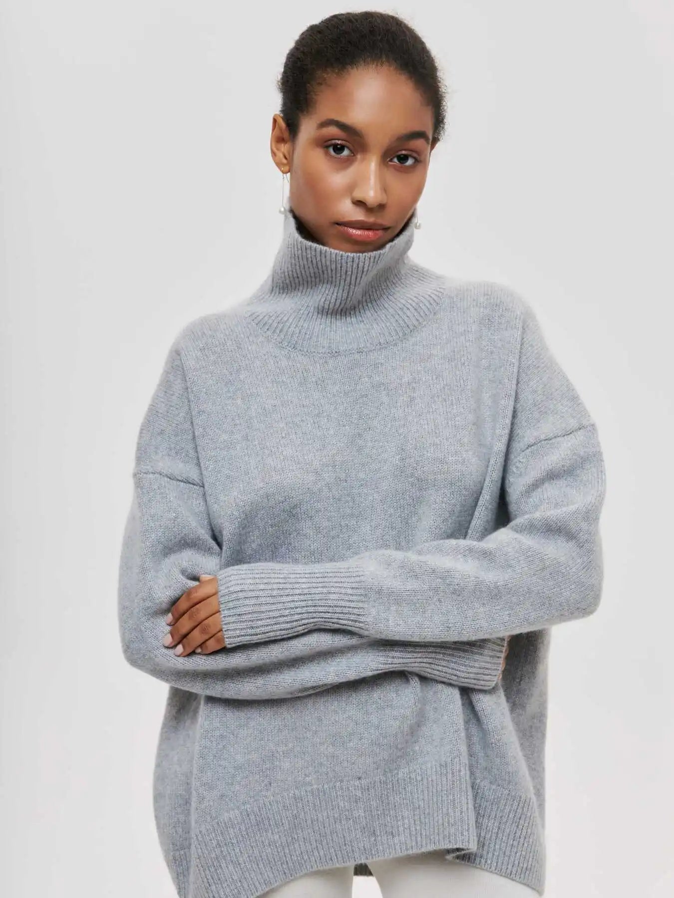 Eden | Elegant Oversized Turtleneck Knit Sweater