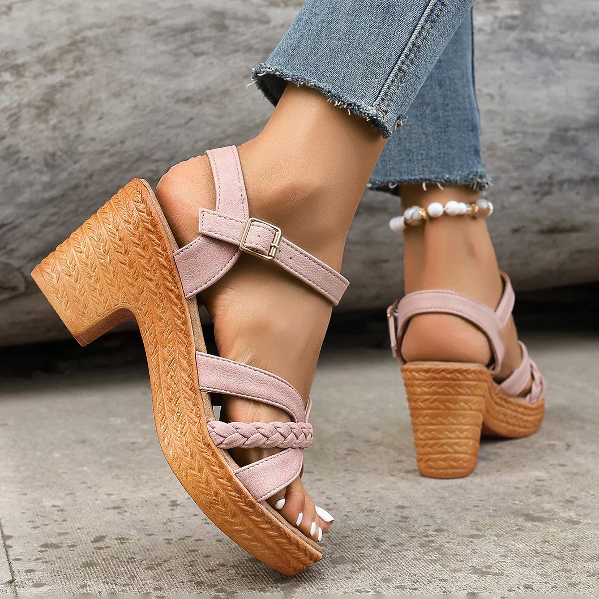 Melodie | Braided Strap Platform Sandals