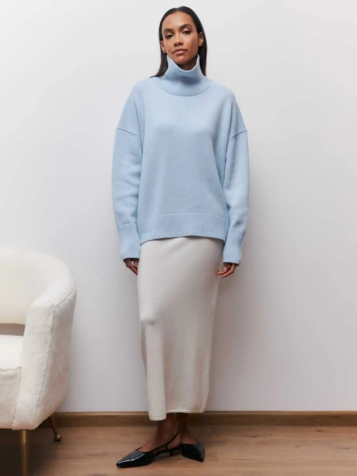 Eden | Elegant Oversized Turtleneck Knit Sweater