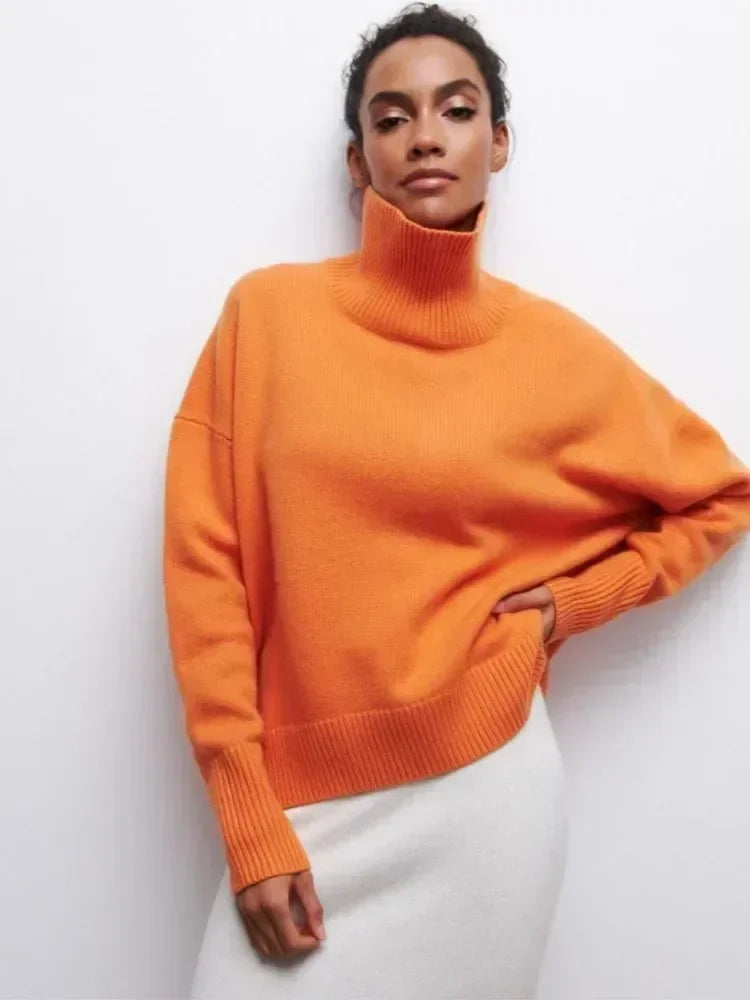 Eden | Elegant Oversized Turtleneck Knit Sweater