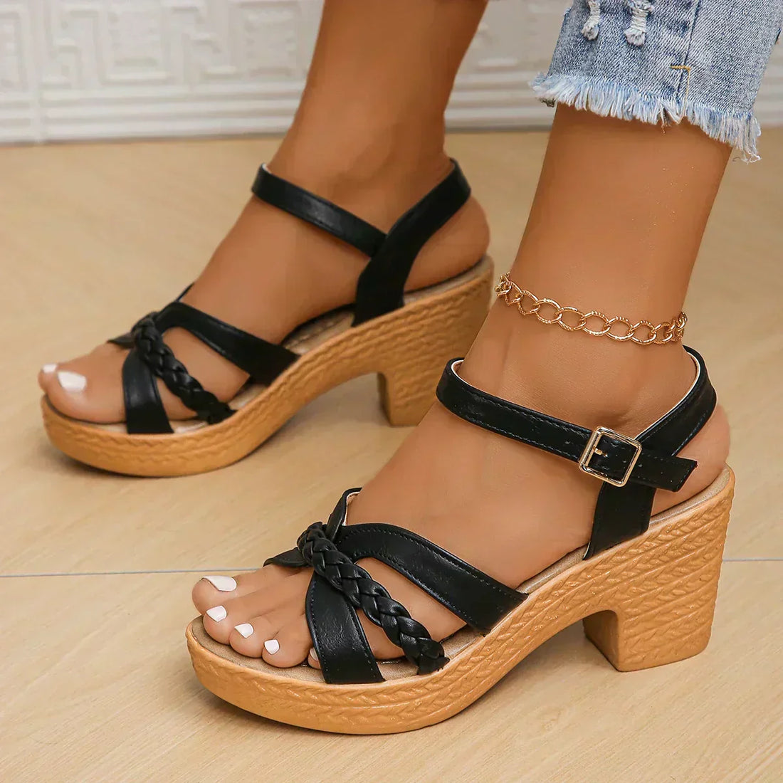 Melodie | Braided Strap Platform Sandals