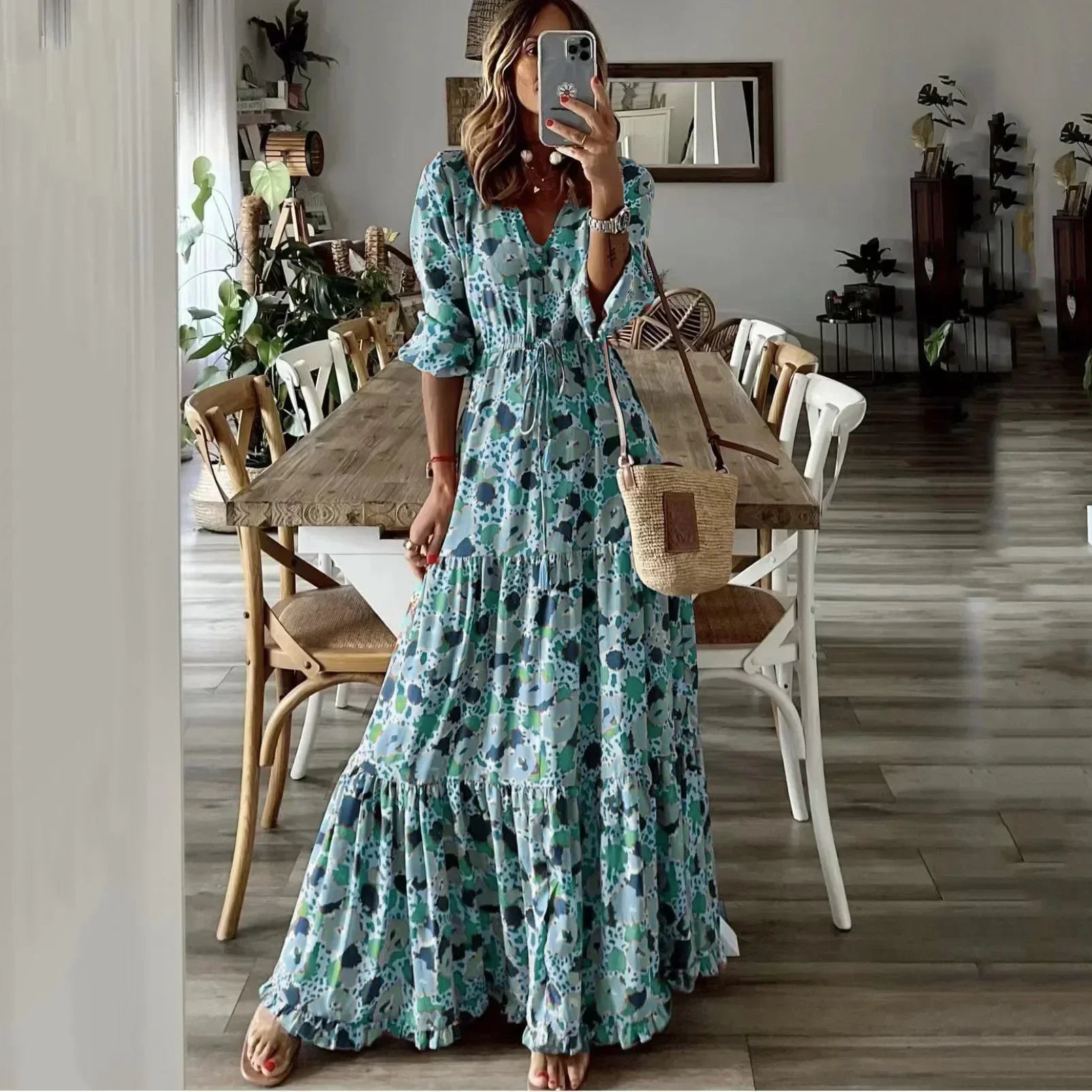 Crizza | Bohemian Floral Tiered Maxi Dress