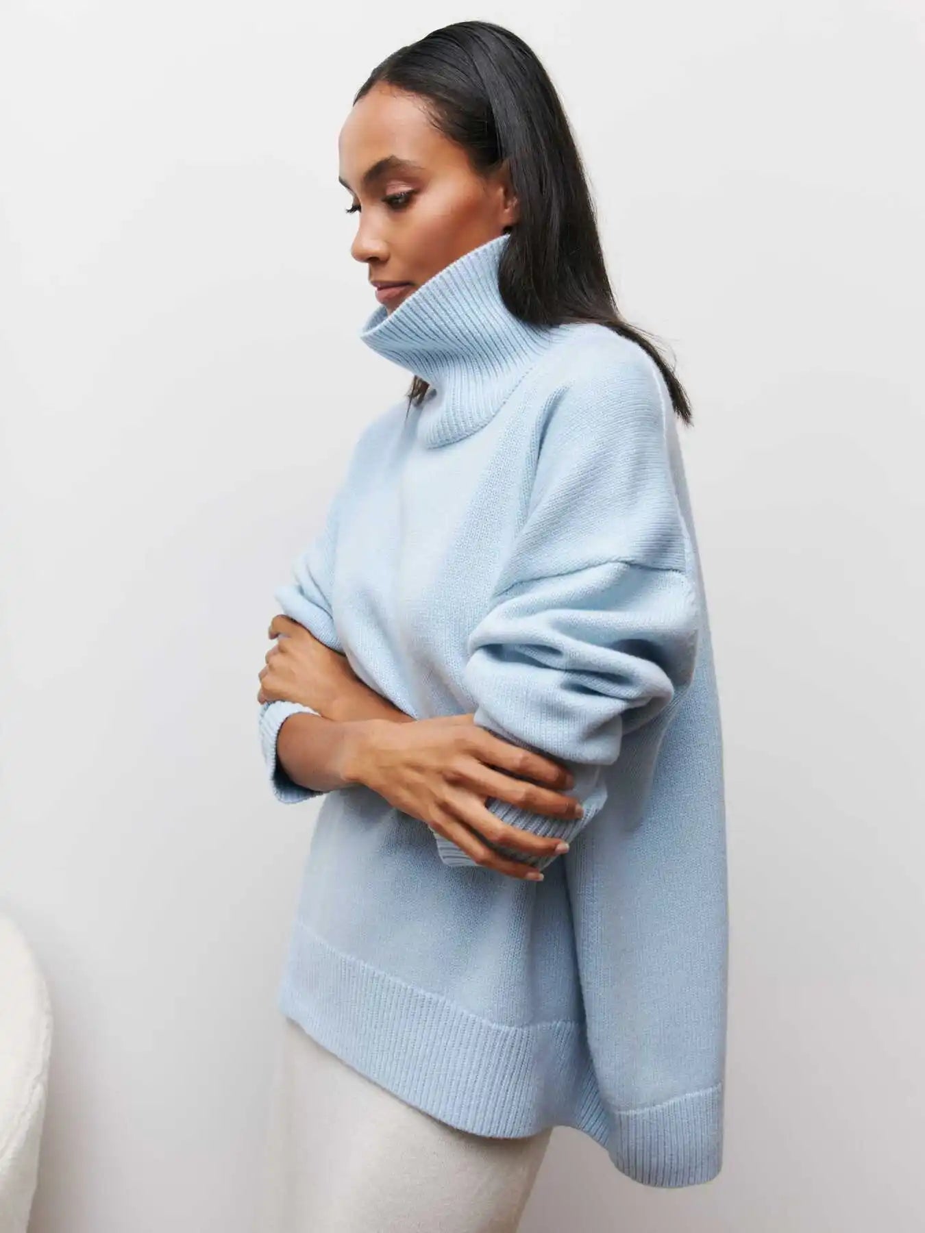 Eden | Elegant Oversized Turtleneck Knit Sweater