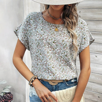 Sky | Subtle Flower Top
