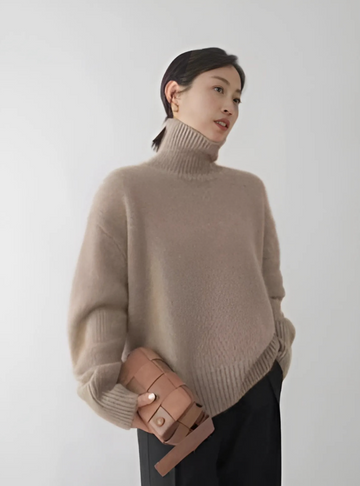 Kayla | High Collar Loose Knitted Sweater