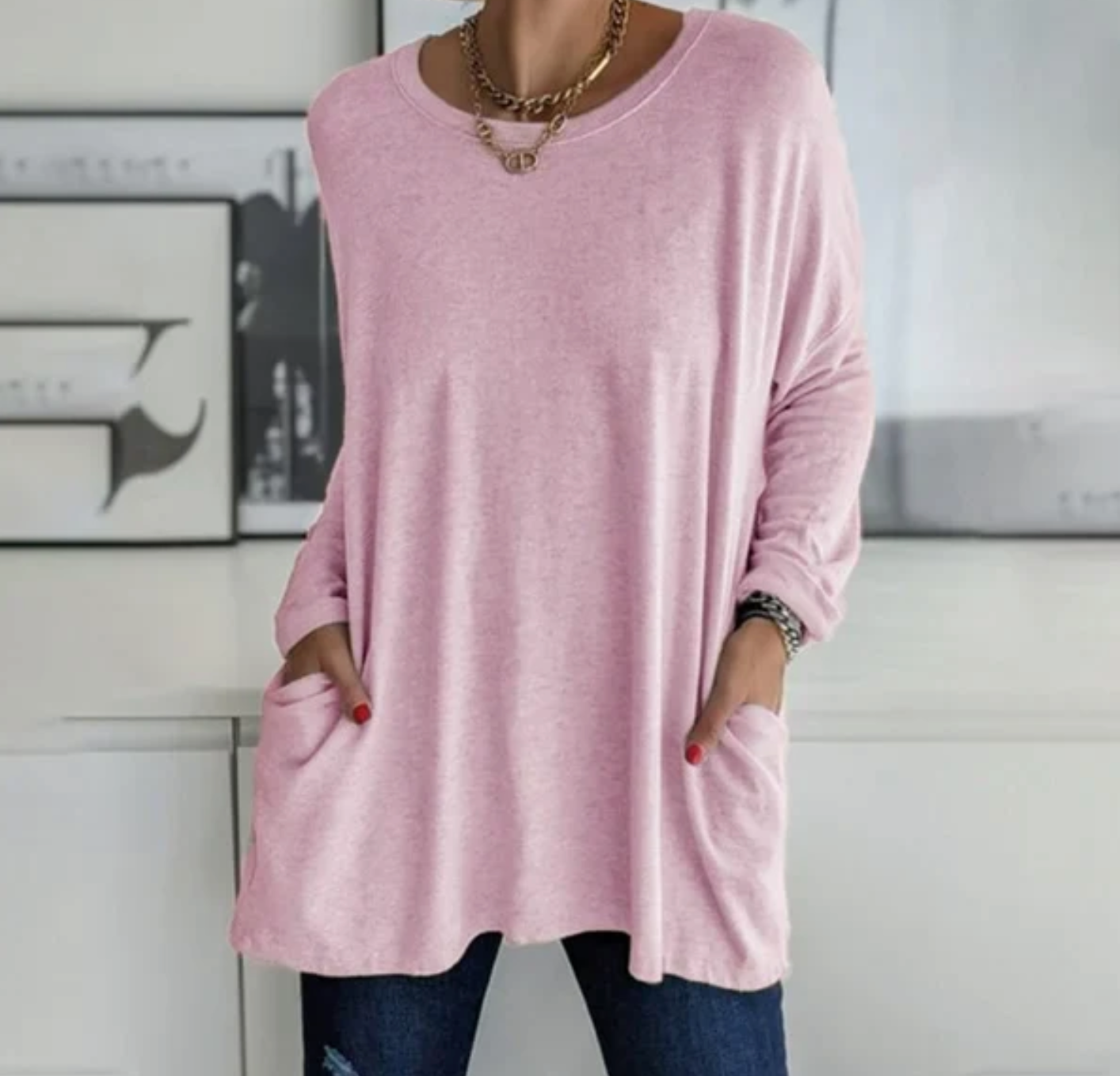 Ava | Oversized Casual Tunic Top with Pockets