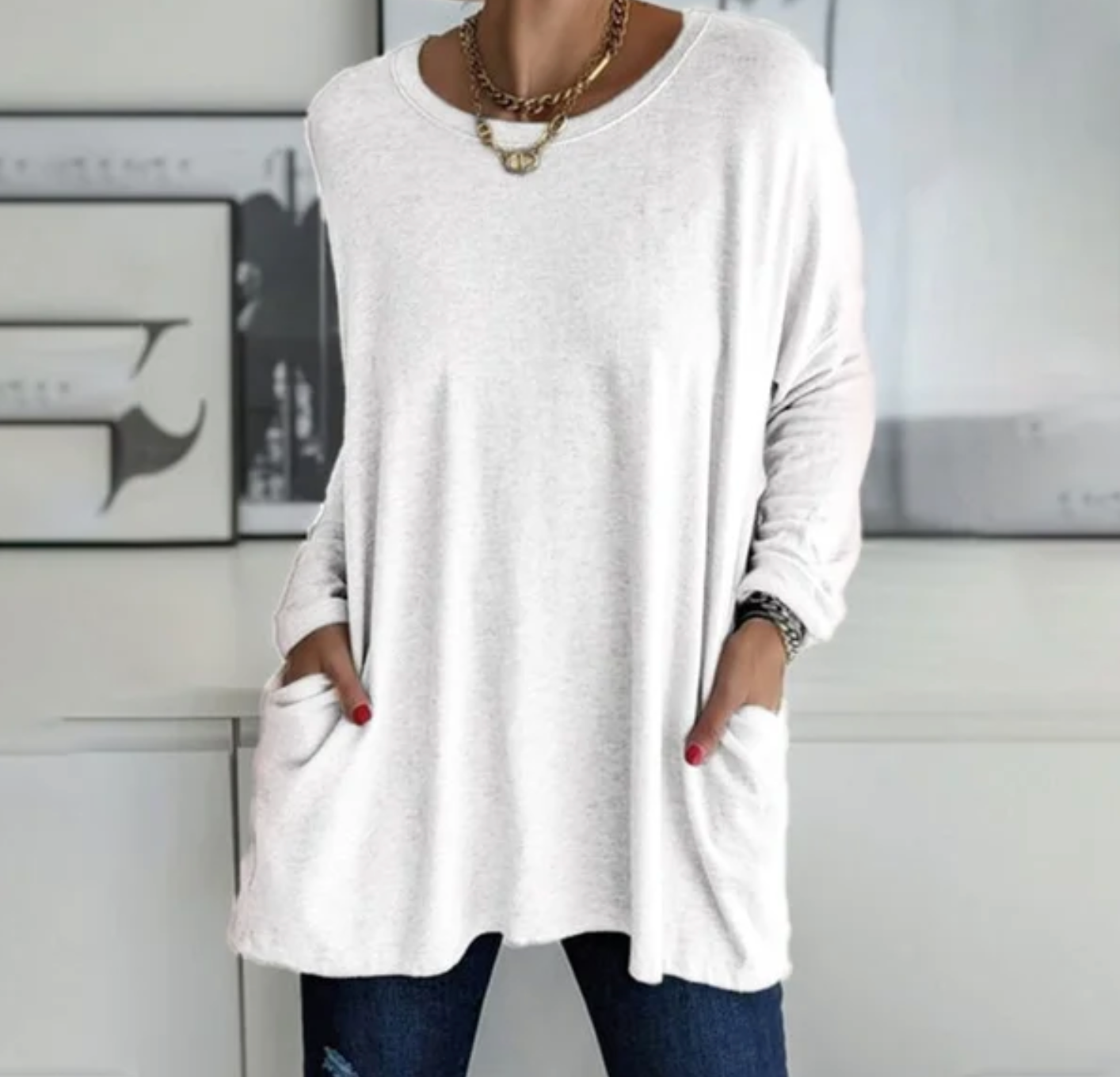 Ava | Oversized Casual Tunic Top with Pockets