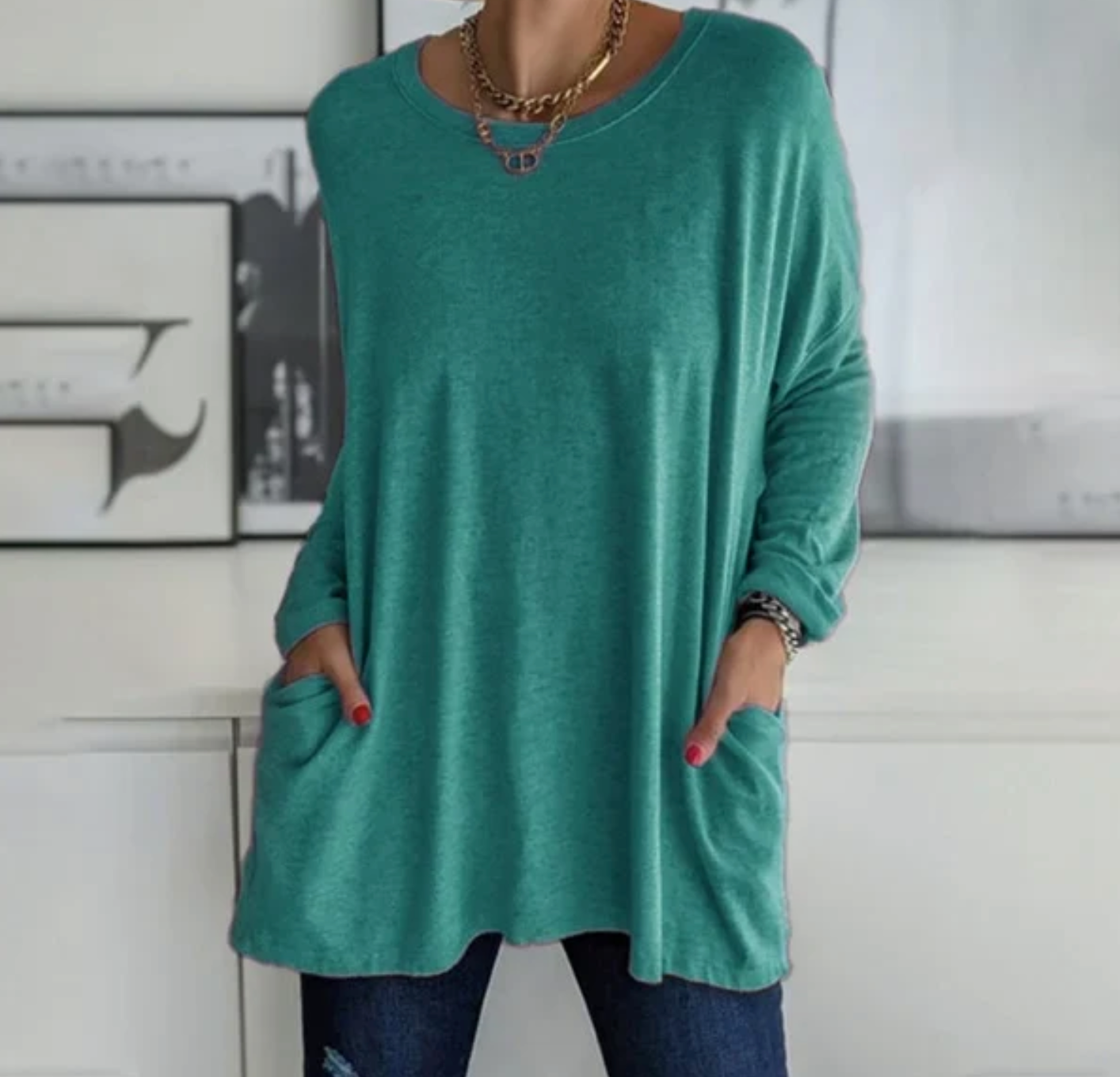 Ava | Oversized Casual Tunic Top with Pockets