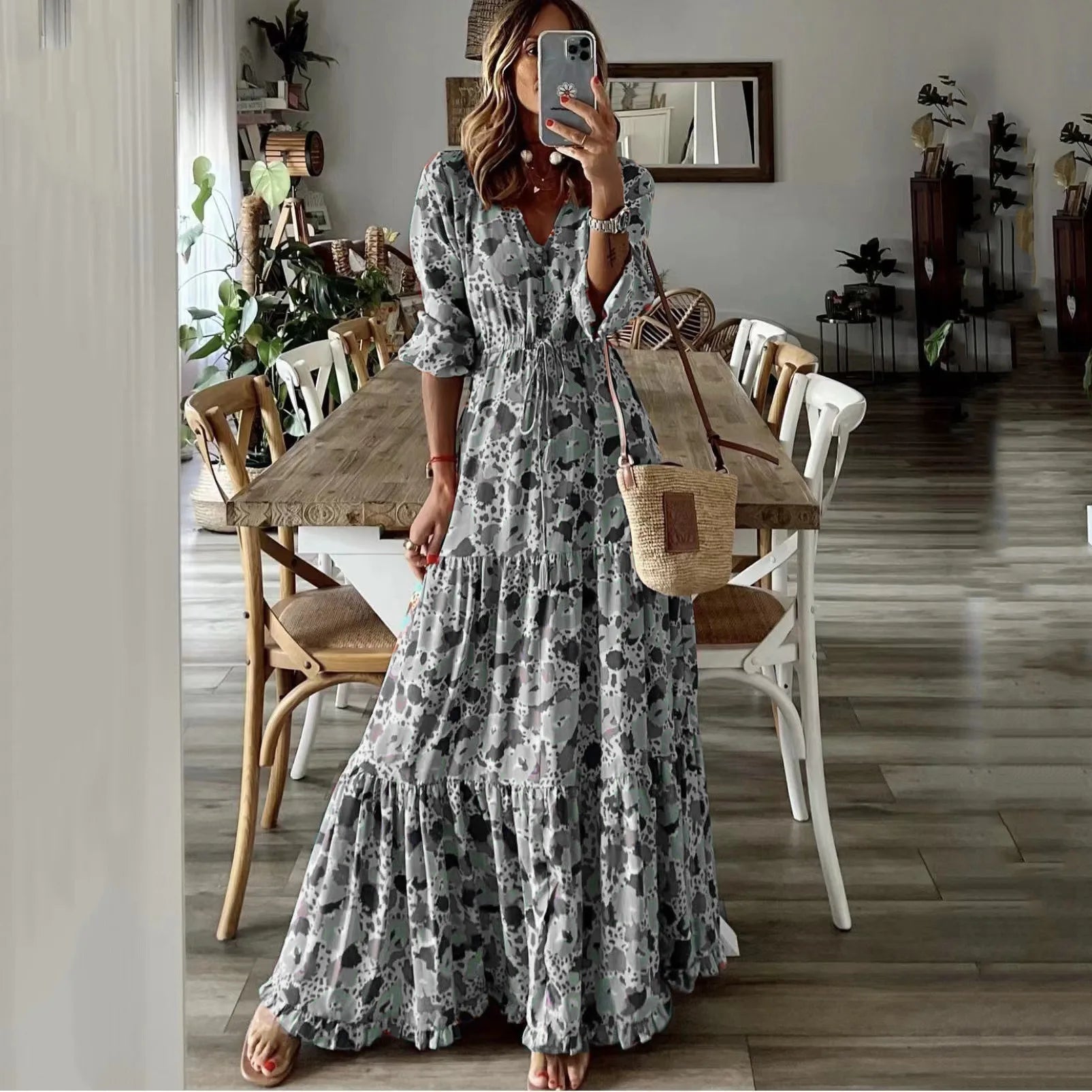 Crizza | Bohemian Floral Tiered Maxi Dress