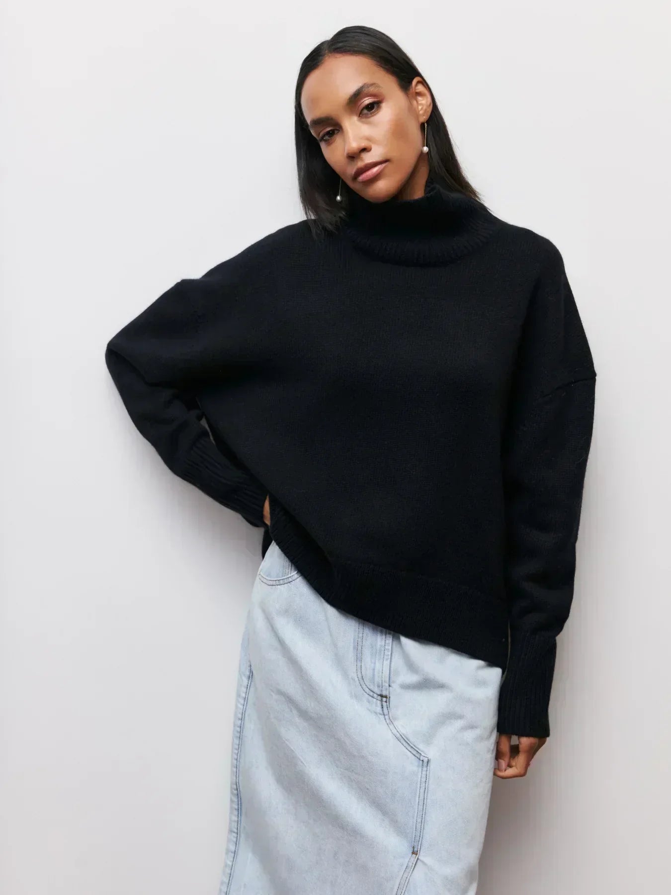 Eden | Elegant Oversized Turtleneck Knit Sweater