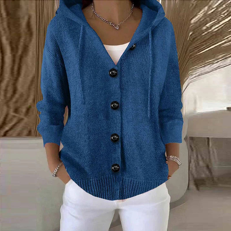Aurelia | Women’s Hooded Knit Button Sweater