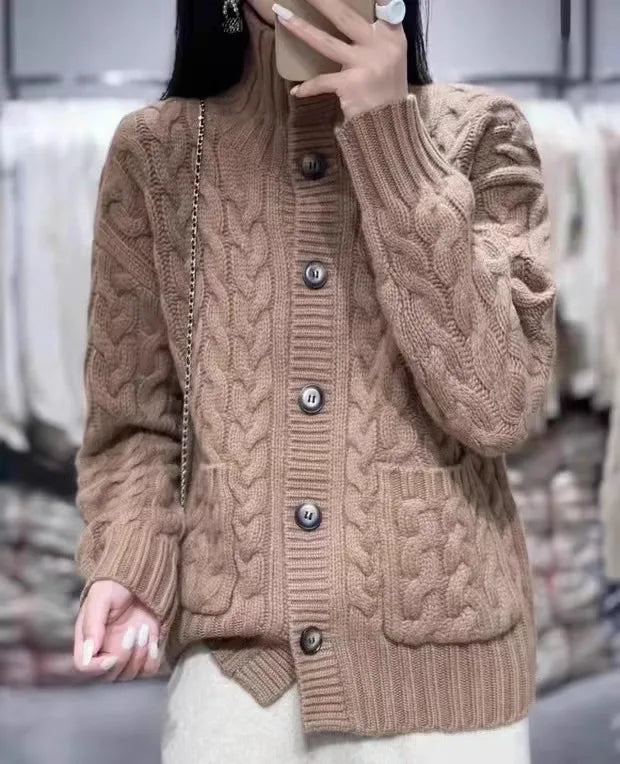 Selena | Luxe Cashmere Turtleneck Cardigan