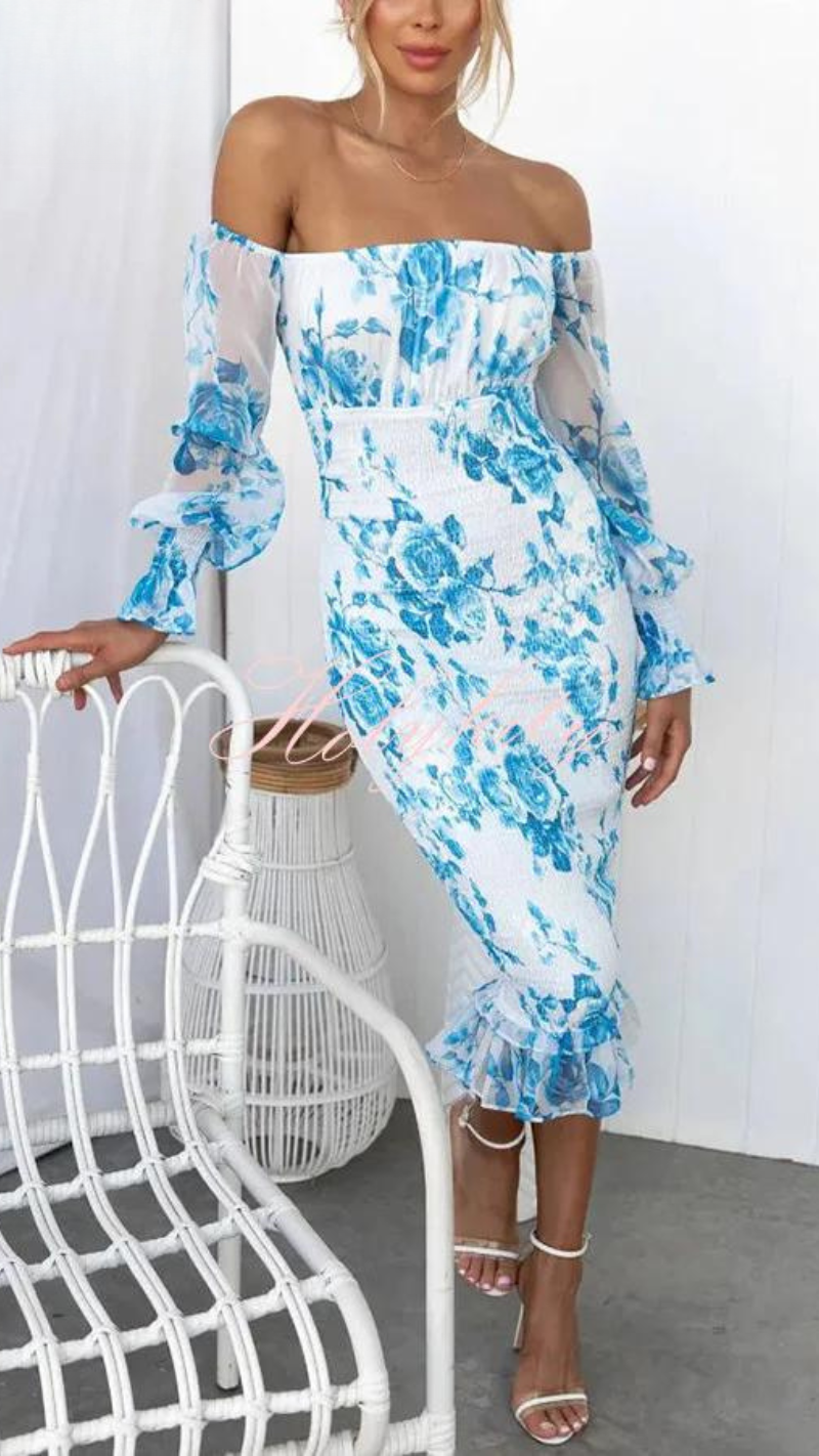 Dahlia | Stunning Off Shoulder Midi Dress