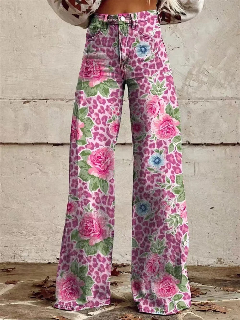 Madison | Retro Floral Wide Leg Trousers