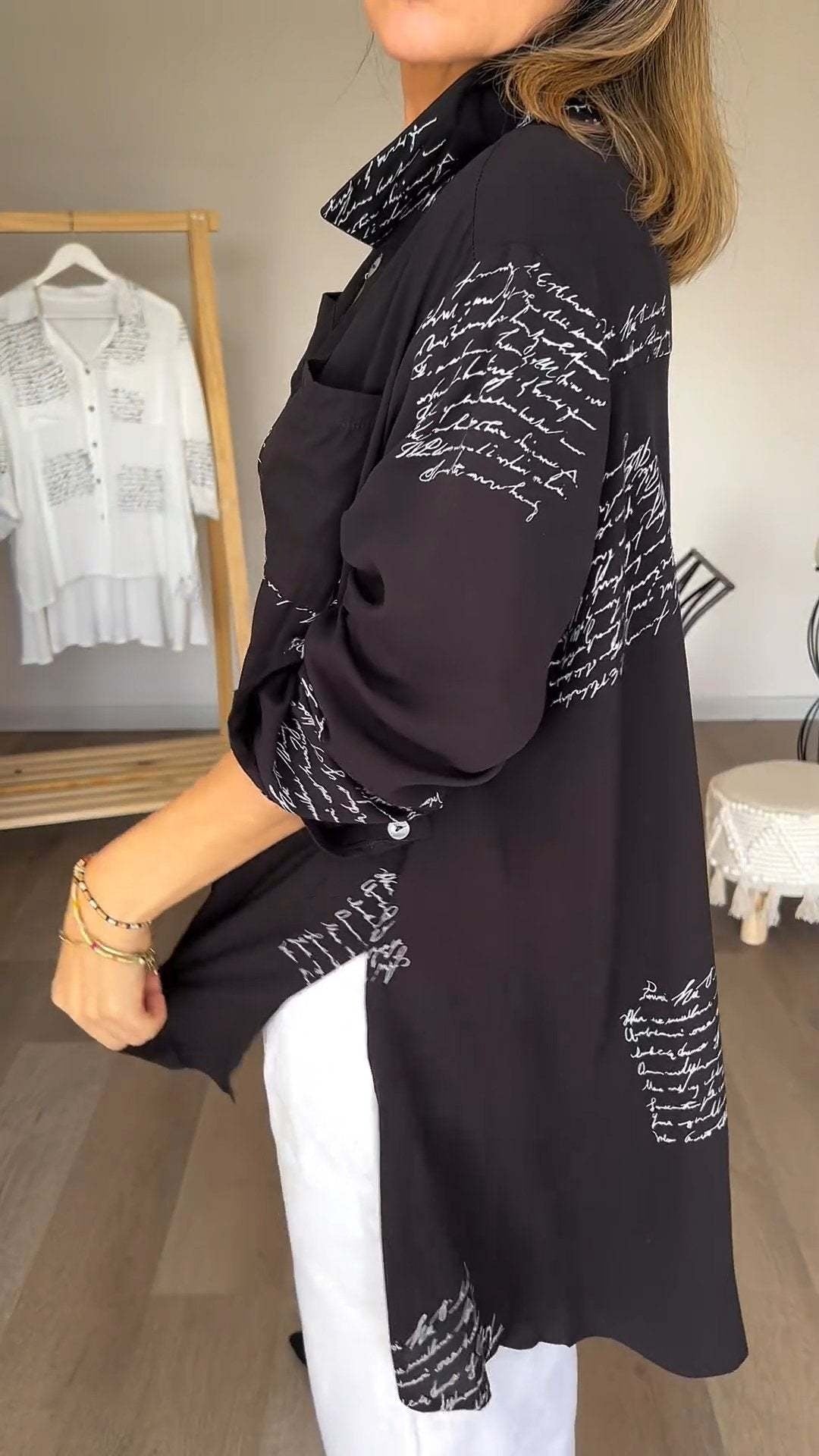 Emily | Classic Handwritten Button-Up Shirt