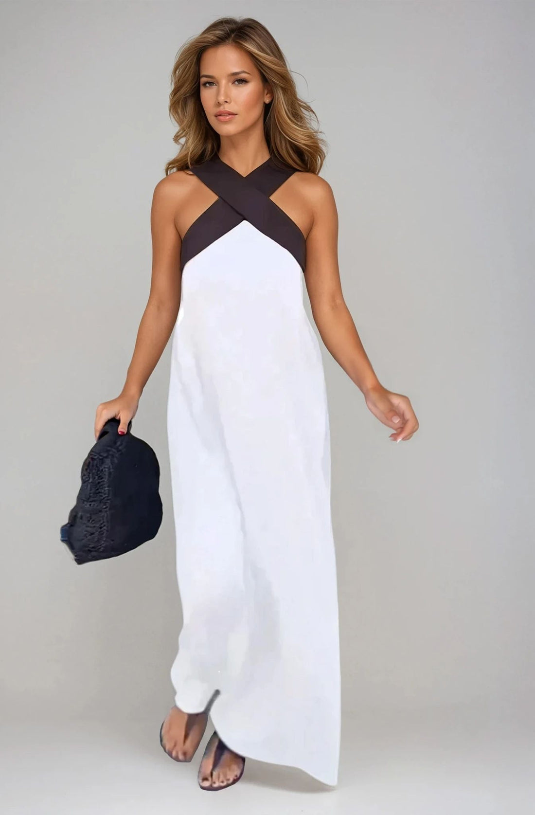 Nicole | Stylish Crossover Neckline Dress