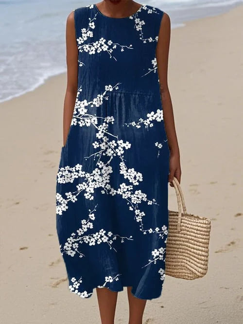 Tess | Elegant Midi Dress with Floral Pattern