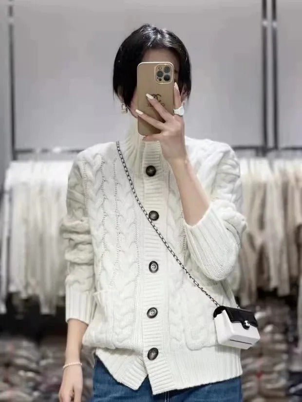 Selena | Luxe Cashmere Turtleneck Cardigan