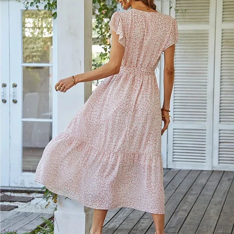 Lily | Stylish Floral Wrap Belt Summer Dress