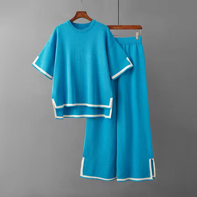 Charlotte | Chic Ice Silk Short Sleeve Co-Ord Set