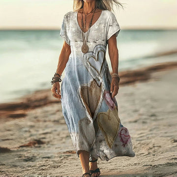 Liana | Vintage Dress with Heart Print