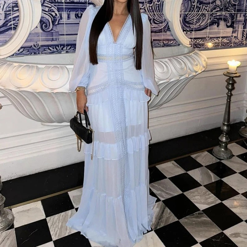 Sophia | Cozy V-neck Long Sleeve Maxi Dress