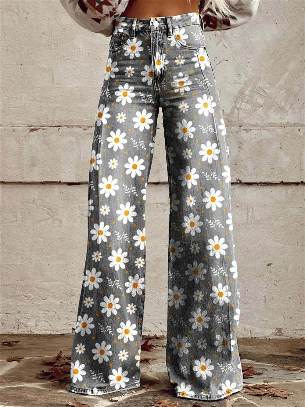 Sophie | Stylish Vibrant Floral Wide Leg Trousers