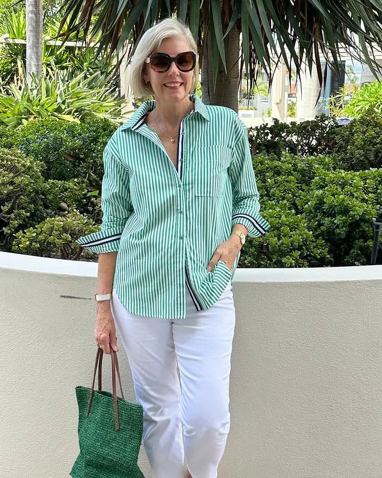 Ellen | Elegant Striped Shirt for Everyday Elegance