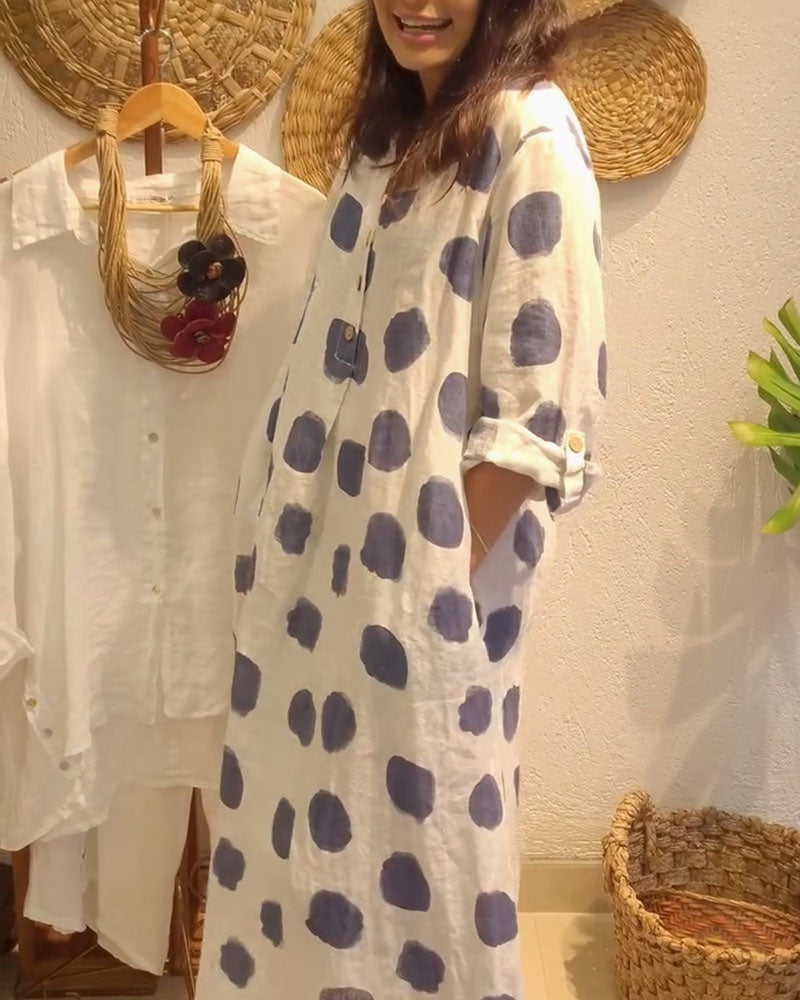 Alyssa | Polka Dot Long Sleeve Dress
