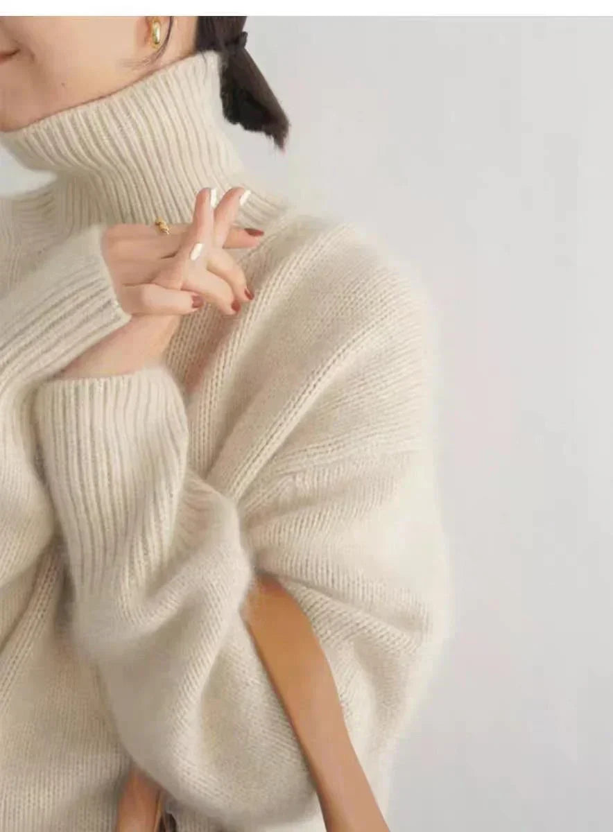 Kayla | High Collar Loose Knitted Sweater