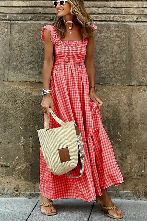 Emma | Chic Plaid Maxi Dress