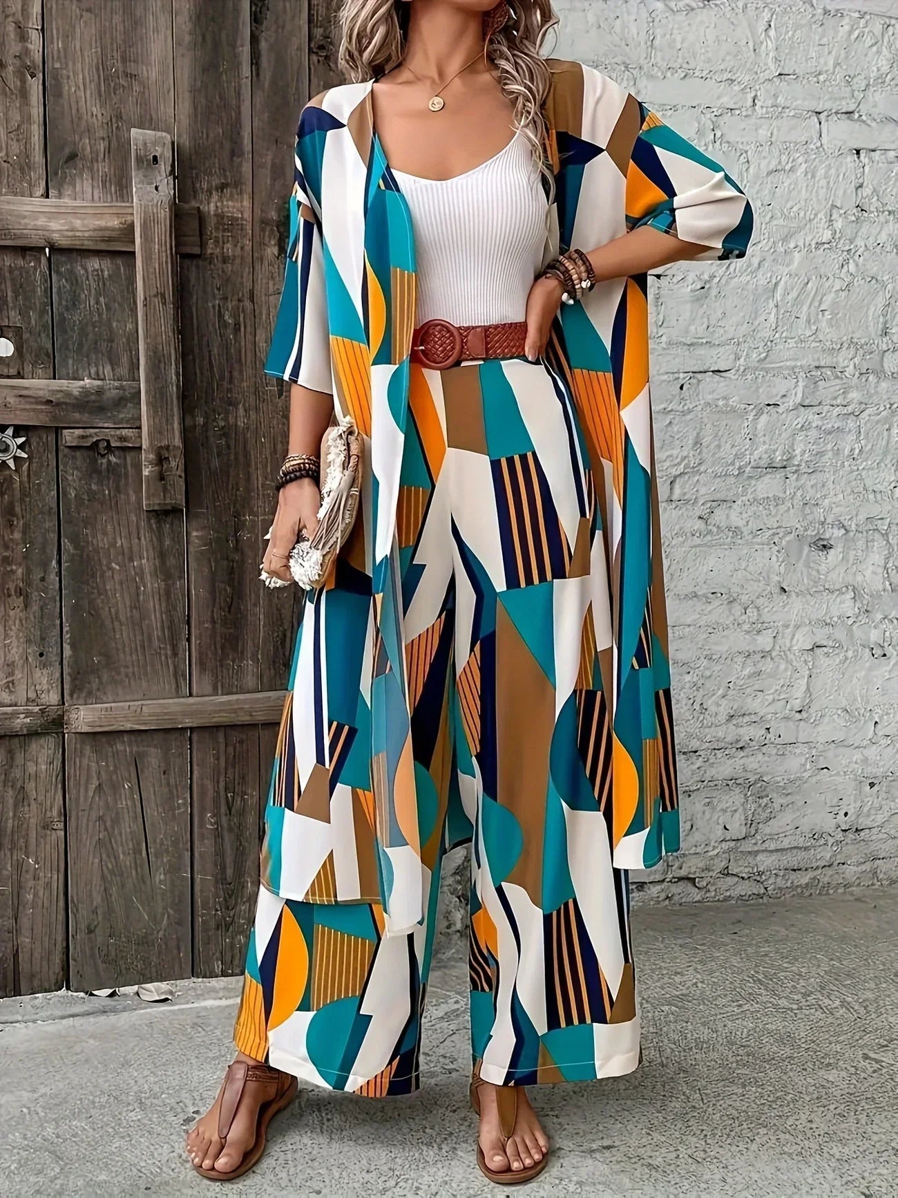 Scarlett | Stylish Plus Size Geometric Print Ensemble