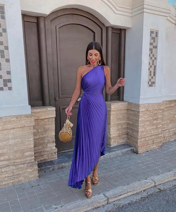 Marjorie | Elegant One Shoulder Midi Dress