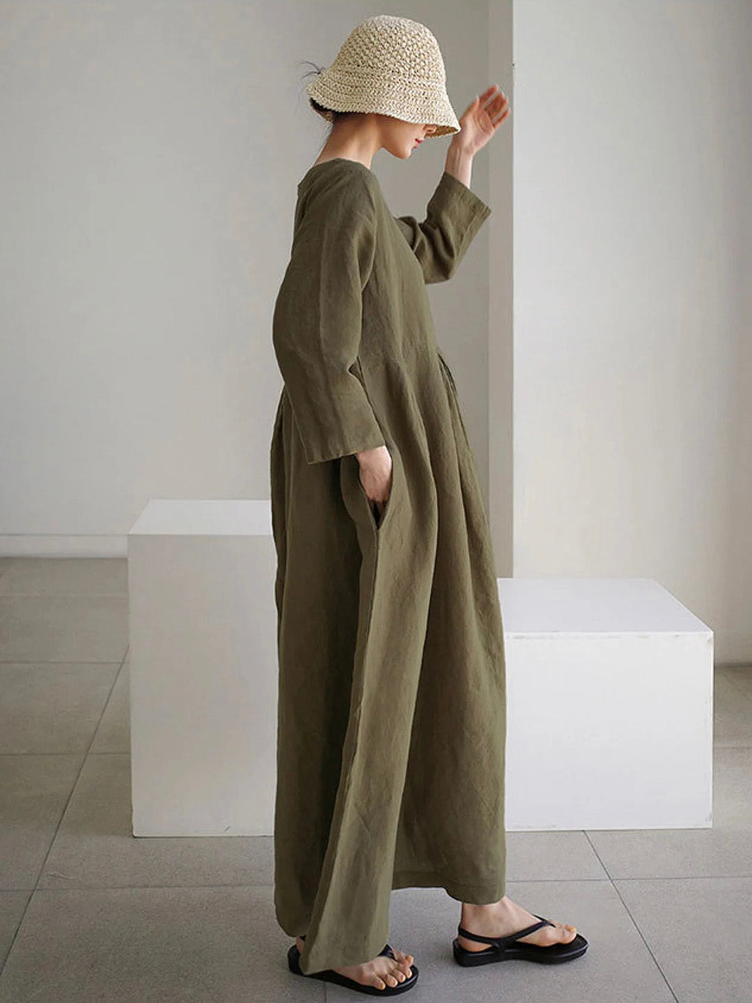 Sophie | Casual Linen Dress with Pockets