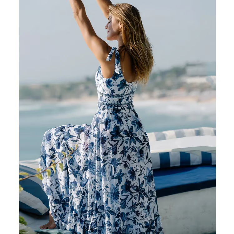 Sophia | Chic Floral V Neck One-Piece Swimsuit Set