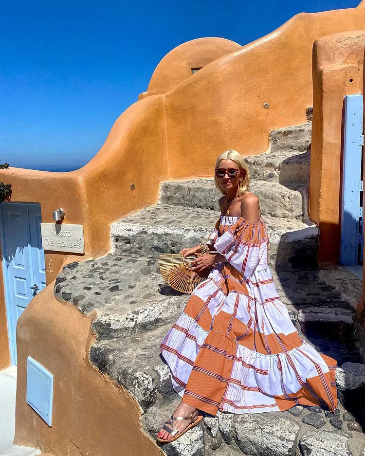 Seraphina | Luxury Mexican Print Off-Shoulder Maxi Dress