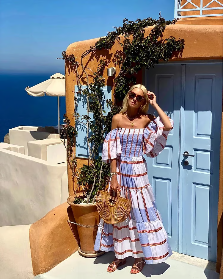 Seraphina | Luxury Mexican Print Off-Shoulder Maxi Dress