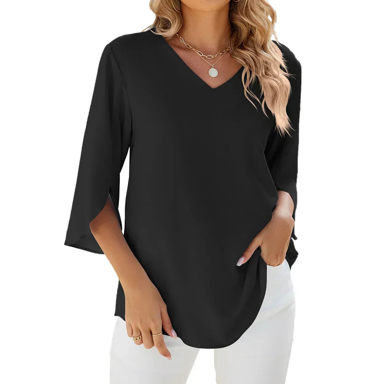 Belinda | Elegant V-Neck Blouse