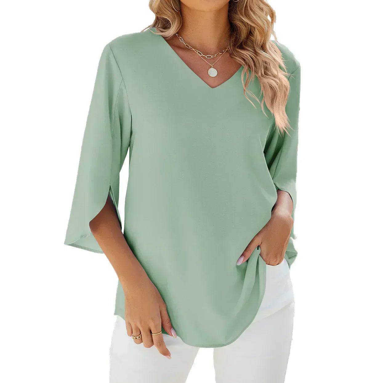 Belinda | Elegant V-Neck Blouse